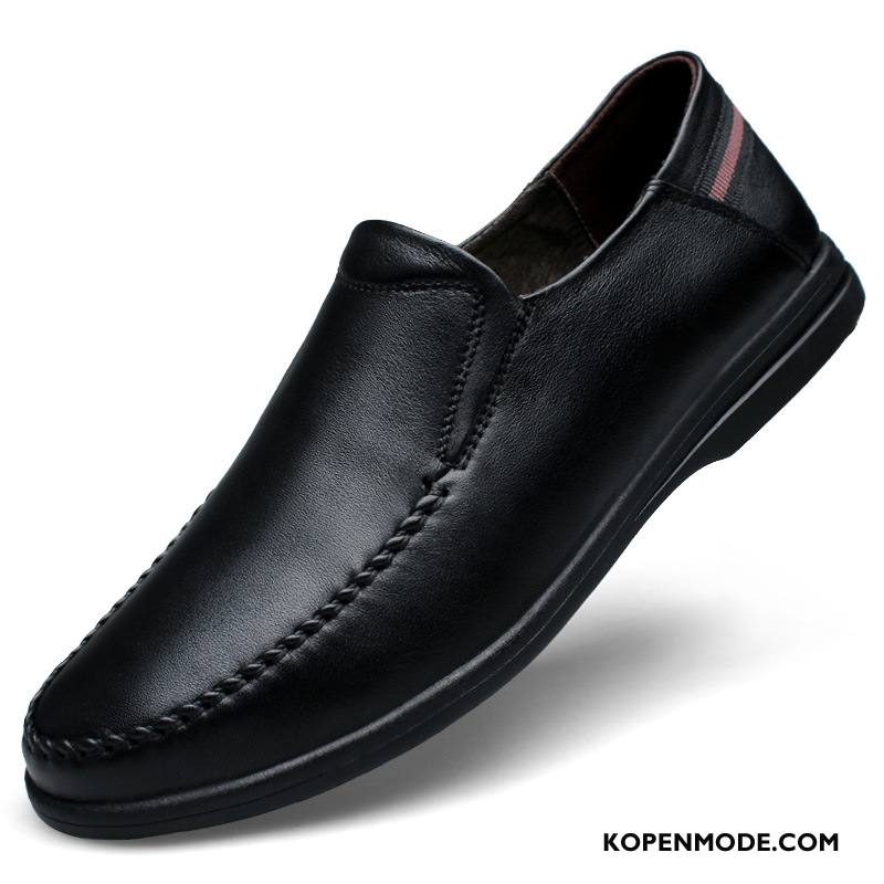 Mocassins Heren Grote Maten Leer Slip On Schoenen Mannen Loafers Zwart