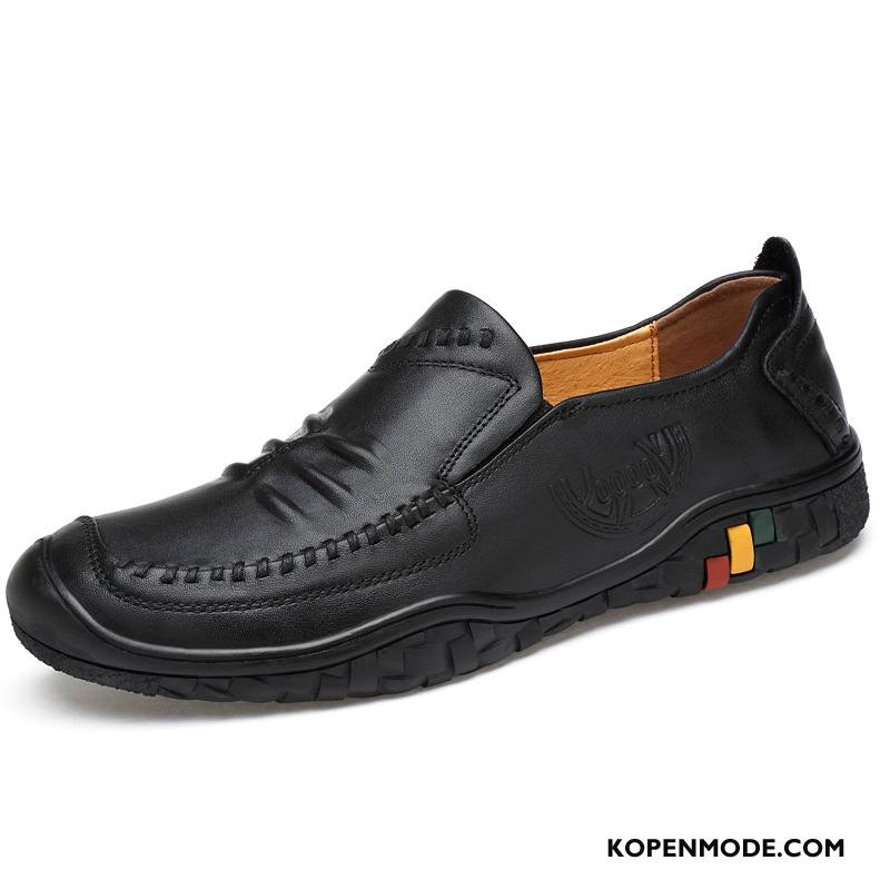 Mocassins Heren Leer Leren Schoenen Comfortabele Plat Mannen Casual Bruine