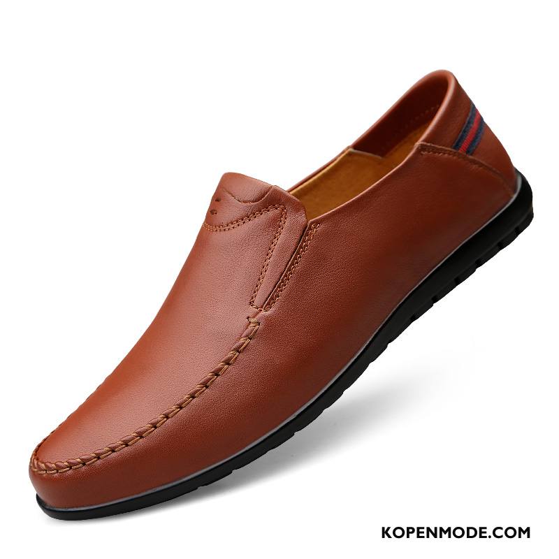 Mocassins Heren Leren Schoenen Mannen Echt Leer Slip On Bootschoenen Voorjaar Bruine