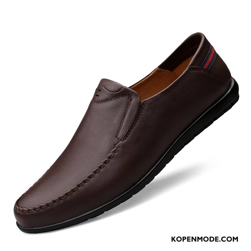 Mocassins Heren Leren Schoenen Mannen Echt Leer Slip On Bootschoenen Voorjaar Bruine