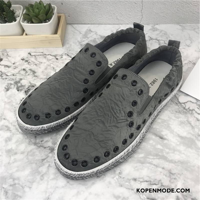 Mocassins Heren Loafers Slip On Brits 2018 Trend Skateboard Schoenen Wit