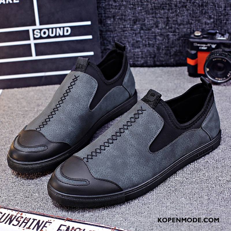 Mocassins Heren Mannen Jeugd Loafers Ademende Schoenen Slip On Grijs