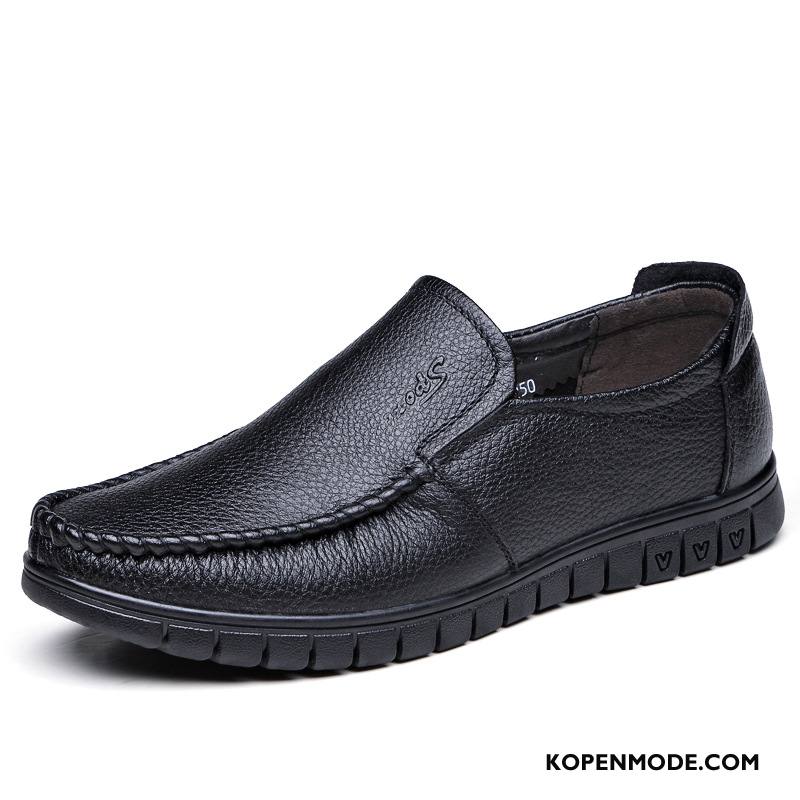 Mocassins Heren Pumps Echt Leer Bootschoenen Loafers Plat Slip On Bruine