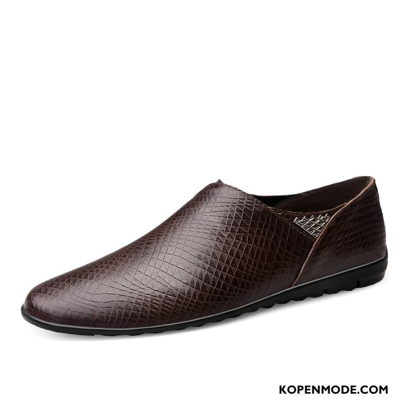 Mocassins Heren Schoenen Alle Wedstrijden Mannen Echt Leer Casual Slip On Zwart