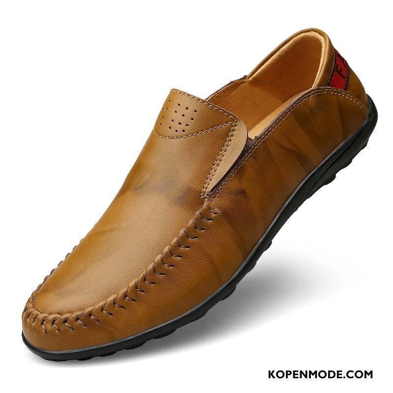 Mocassins Heren Schoenen Voorjaar Driver Trend Slip On Mannen Rood Bruine