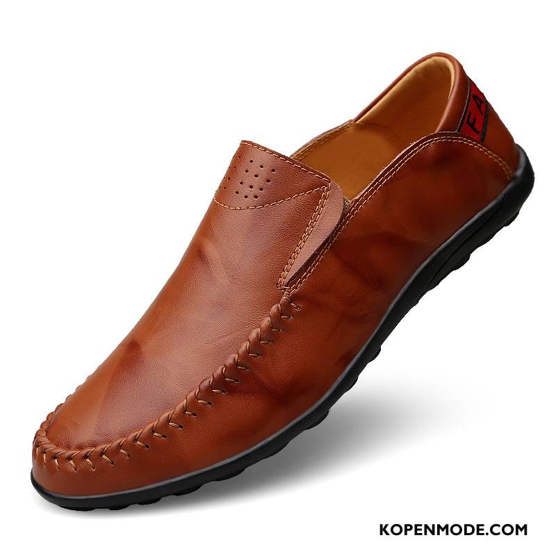 Mocassins Heren Schoenen Voorjaar Driver Trend Slip On Mannen Rood Bruine