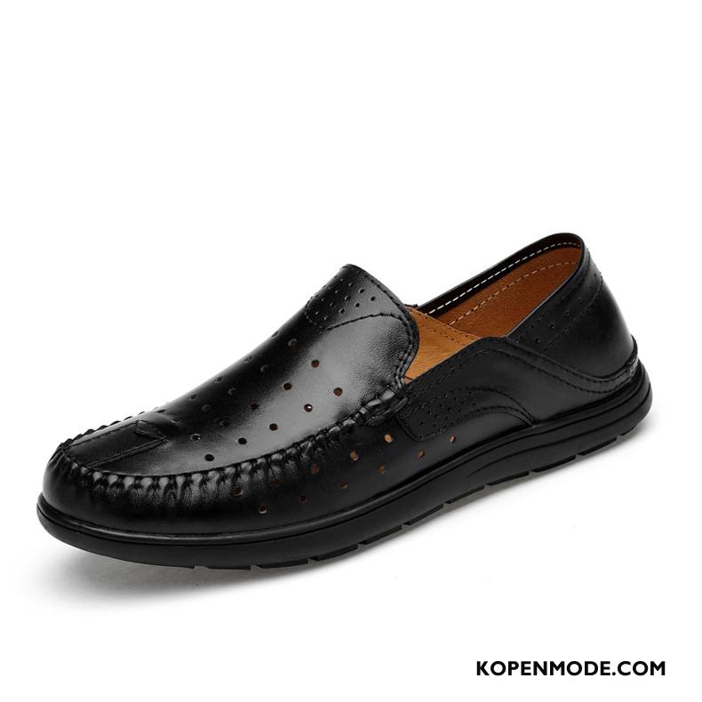 Mocassins Heren Schrobben Schoenen Echt Leer Slip On Mannen Driver Grijs