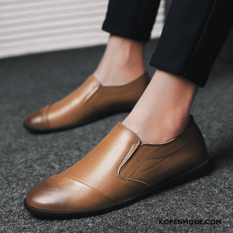 Mocassins Heren Slip On 2018 Schoenen Casual Plat Voorjaar Bruine