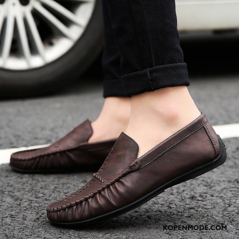 Mocassins Heren Slip On Alle Wedstrijden Herfst Mannen Trend Bootschoenen Rood Bruine