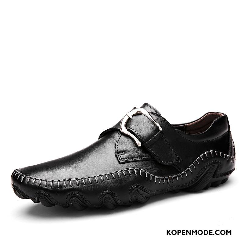 Mocassins Heren Slip On Casual Leer Bootschoenen Mannen Loafers Bruine