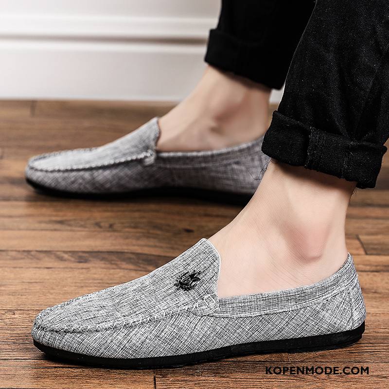 Mocassins Heren Trend Schoenen Leren Schoenen Mannen Slip On Casual Zwart