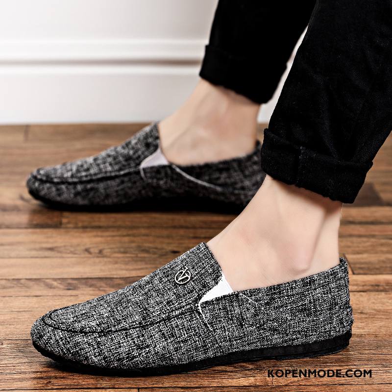 Mocassins Heren Trend Schoenen Leren Schoenen Mannen Slip On Casual Zwart