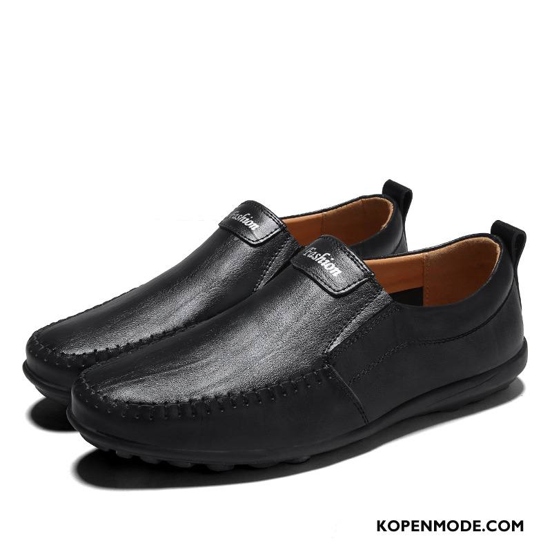 Mocassins Heren Trend Zomer Bootschoenen Echt Leer Loafers Casual Bruine