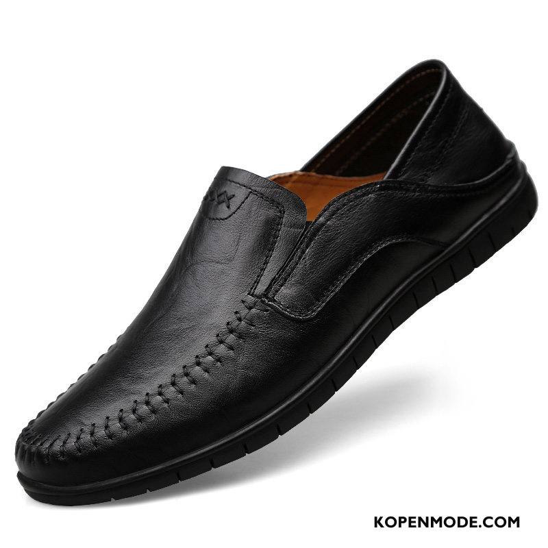 Mocassins Heren Voorjaar Leren Schoenen Mannen Leer Slip On Echt Leer Zwart