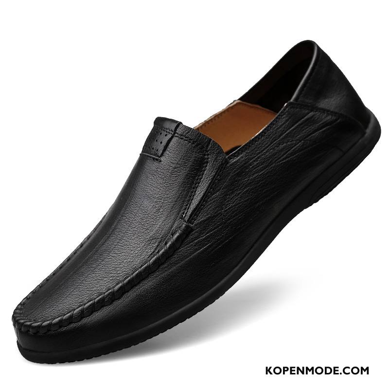 Mocassins Heren Voorjaar Leren Schoenen Mannen Leer Slip On Echt Leer Zwart