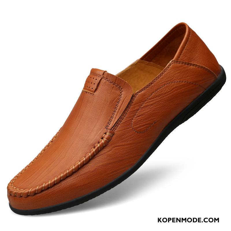 Mocassins Heren Voorjaar Leren Schoenen Mannen Leer Slip On Echt Leer Zwart