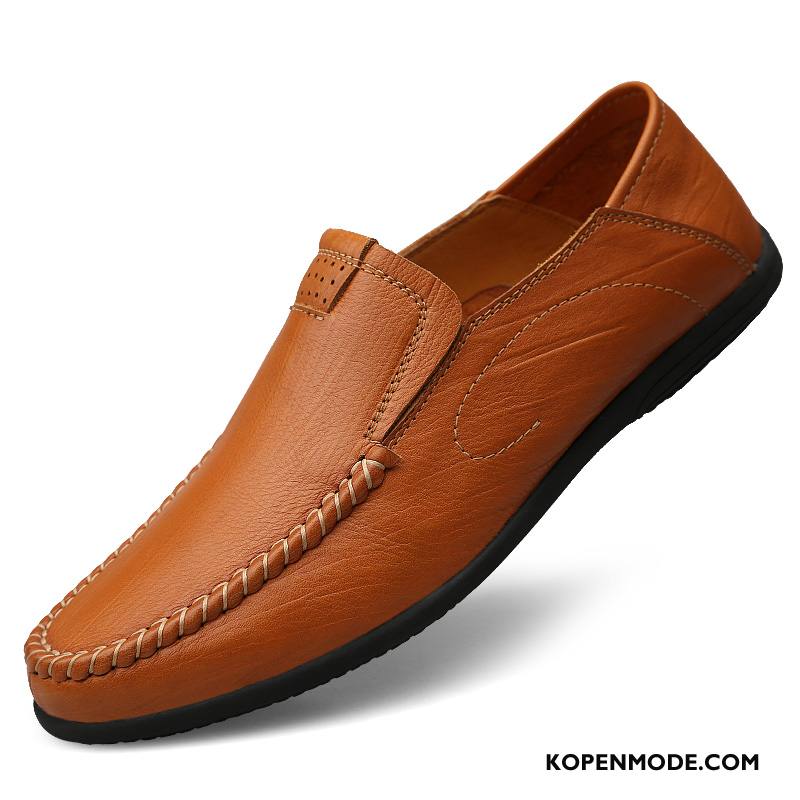 Mocassins Heren Voorjaar Leren Schoenen Mannen Leer Slip On Echt Leer Zwart