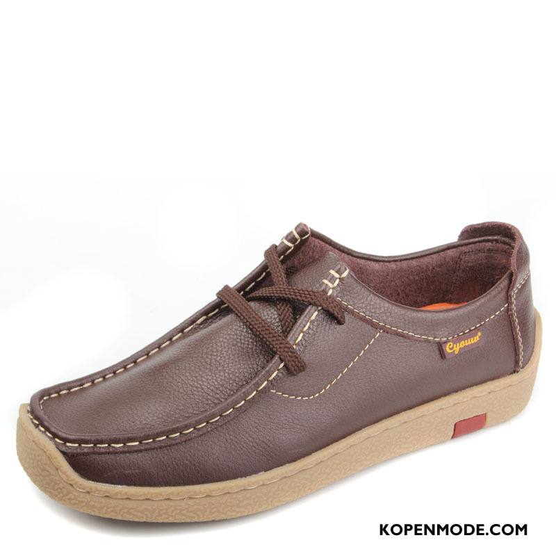 Mocassins Heren Waxen Echt Leer Leren Schoenen Loafers Oxford Driver Zwart