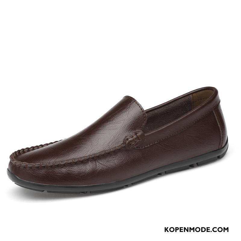 Mocassins Heren Zachte Zolen Zomer Ademende Mannen Casual Slip On Bruine