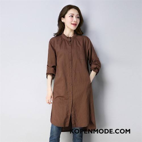 Overhemden Dames Lange Mouwen Blouse Overhemd Voorjaar Trend Elegante Losse Rood