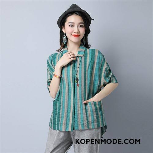 Overhemden Dames Trend Blouse Overhemd Mode Voorjaar Elegante Lang Effen Kleur Groen