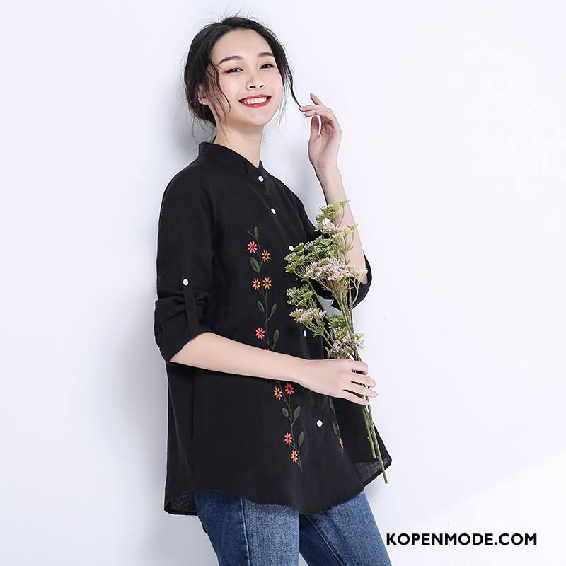Overhemden Dames Voorjaar Mode Slim Fit Bloemen 2018 Eenvoudige Rood