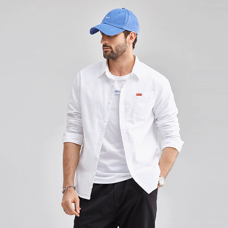 Overhemden Heren Mannen Trend Eenvoudige Jas Casual Zomer Blauw