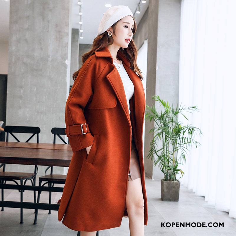 Overjas Dames Jas Wol 2018 Mode Elegante Herfst Trend Karamel Kleur