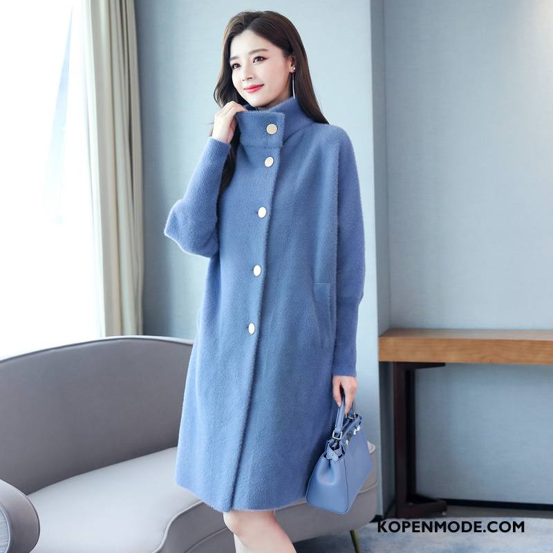 Overjas Dames Mode Trend Elegante Herfst Eenvoudige Nieuw Blauw