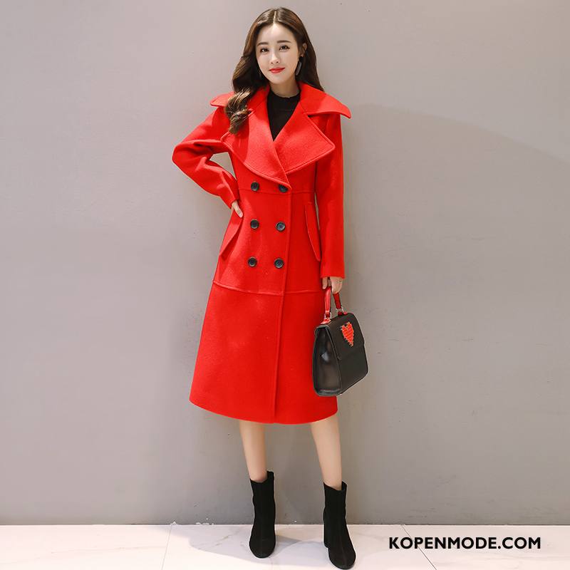 Overjas Dames Trend Eenvoudige 2018 Casual Elegante Jeugd Roze Rood