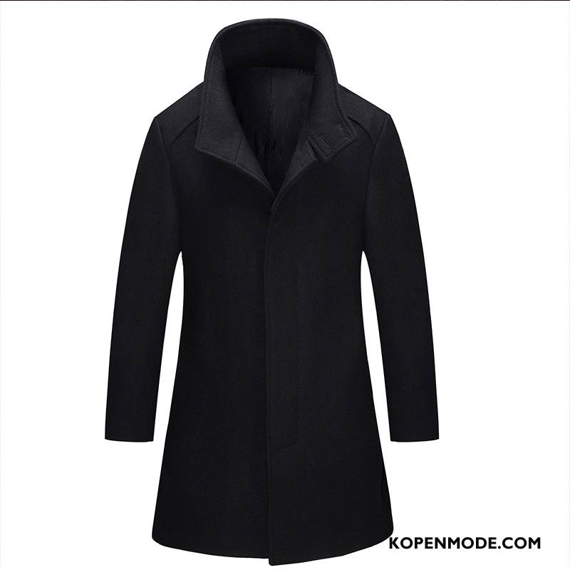 Overjas Heren Wol 2018 Mannen Winter Trenchcoat Jas Wol Rode Wijn