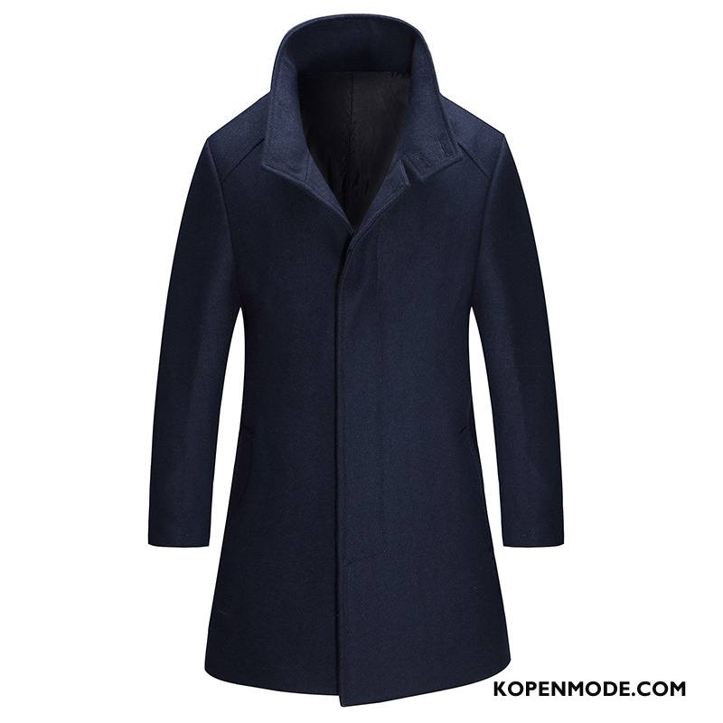 Overjas Heren Wol 2018 Mannen Winter Trenchcoat Jas Wol Rode Wijn