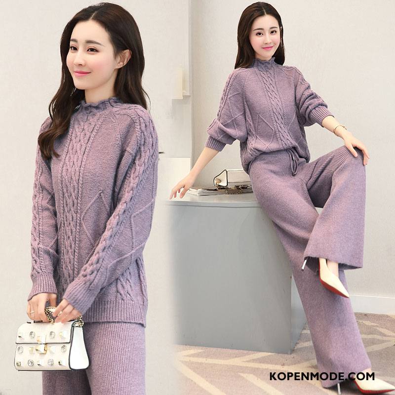 Pakken Dames Plooien Casual Mode Zoet Zuiver Elegante Effen Kleur Grijs Licht