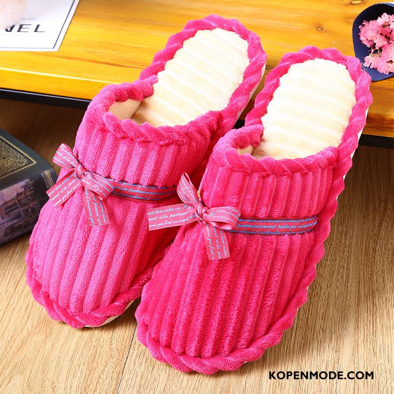 Pantoffels Dames Katoen Vrouwen Winter Houten Antislip Slippers Roze