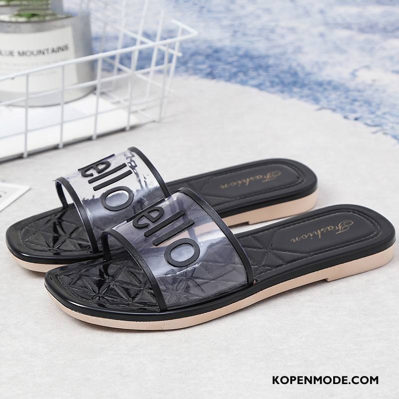 Pantoffels Dames Mode Bovenkleding Zomer Vrouwen Plat Kristal Zandkleur Geel Rood