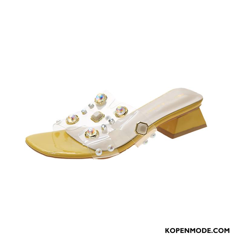 Pantoffels Dames Zomer Antislip Bovenkleding Vrouwen Met Strass Trend Groen