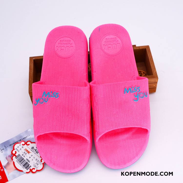 Pantoffels Dames Zomer Mode Mannen Antislip Badkamer Vrouwen Roze Rood