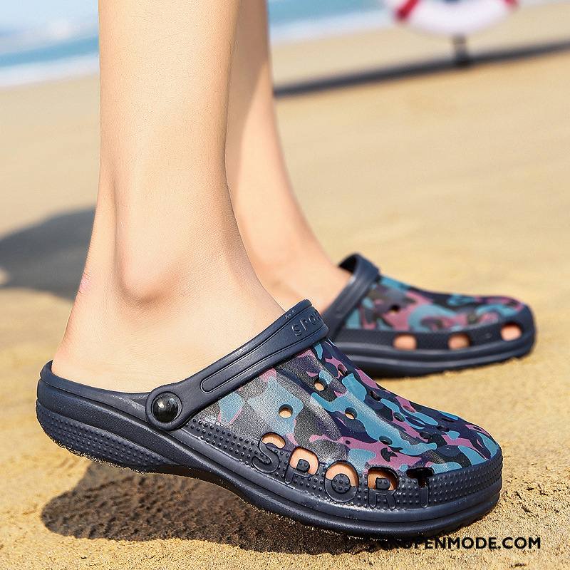 Pantoffels Heren Antislip Zomer Sandaal Mannen Student Schoenen Zandkleur Groen