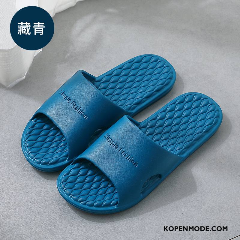 Pantoffels Heren Eenvoudige Badkamer Zomer Binnen Slippers Antislip Blauw