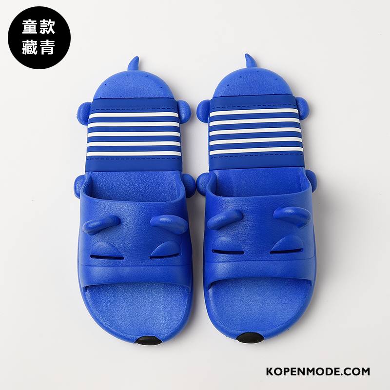 Pantoffels Heren Mannen Spotprent Zomer Slippers Vrouwen Badkamer Donkerblauw