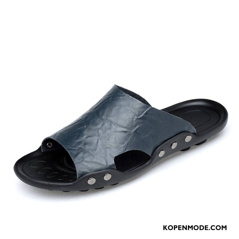 Pantoffels Heren Mode Eenvoudige Merken Slip On Alle Wedstrijden Ademende Bruine