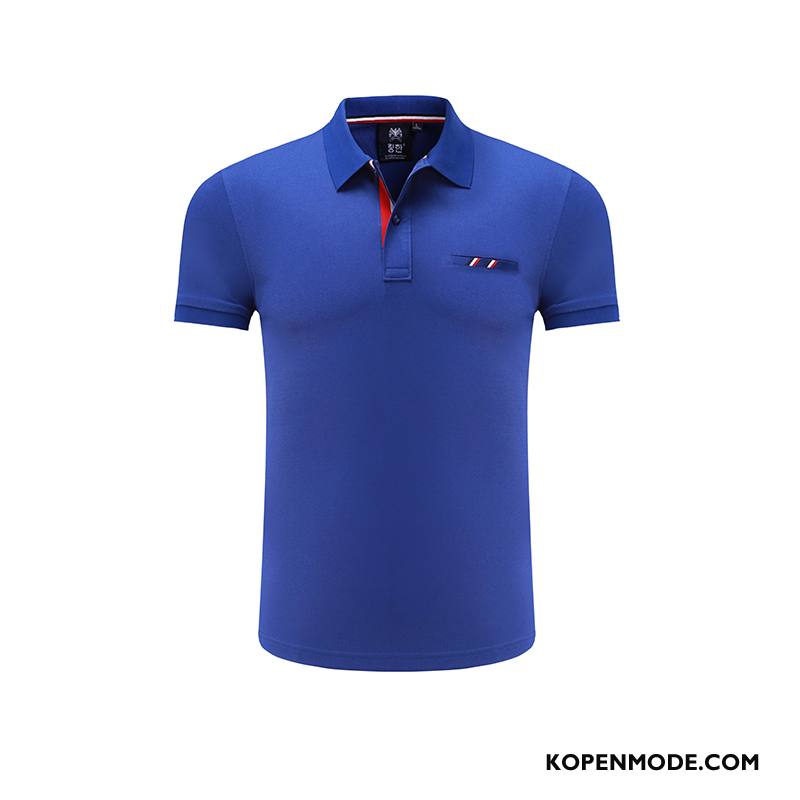 Polo Heren Cargo Zak Nieuw Zomer Revers Werkkleding Marineblauw