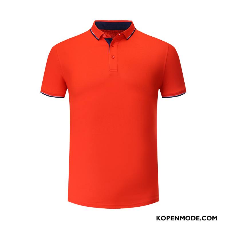 Polo Heren High End Zomer Korte Mouw Werkkleding Bedrijf Katoen Rood