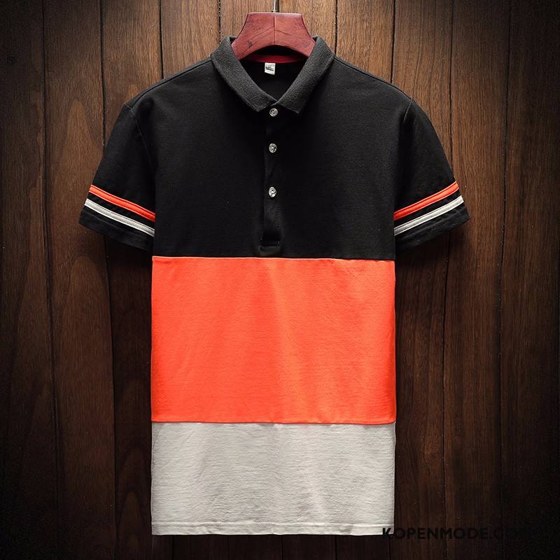 Polo Heren Jeugd Mode Kort Slim Fit Korte Mouw Mannen Oranje