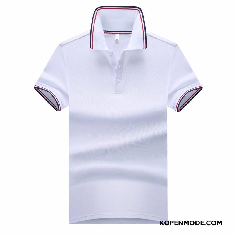 Polo Heren Katoen Korte Mouw Slim Fit Halve Mouw 2018 Mannen Rood