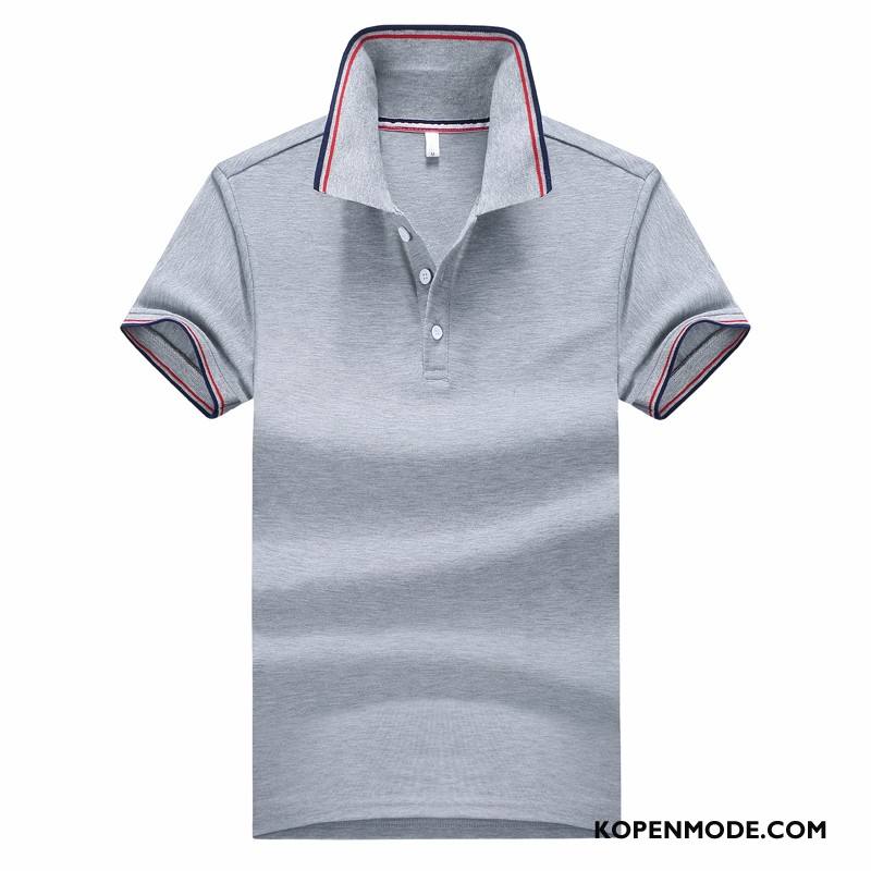 Polo Heren Katoen Korte Mouw Slim Fit Halve Mouw 2018 Mannen Rood