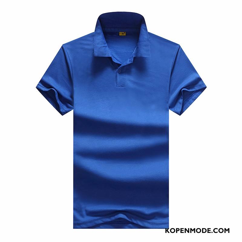 Polo Heren Korte Mouw Zomer Trend Revers Slim Fit Mannen Wit