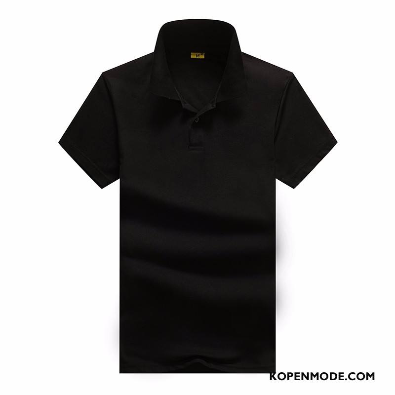 Polo Heren Korte Mouw Zomer Trend Revers Slim Fit Mannen Wit