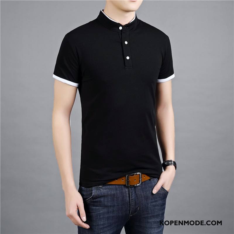 Polo Heren Stad Slim Fit Trend Donkerblauw