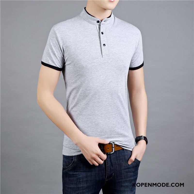 Polo Heren Stad Slim Fit Trend Donkerblauw